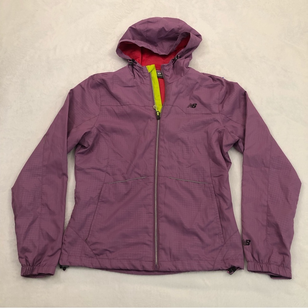 New Balance Running Purple & Pink Mesh Lined Hoodie Windbreaker Jacket Women’s S
